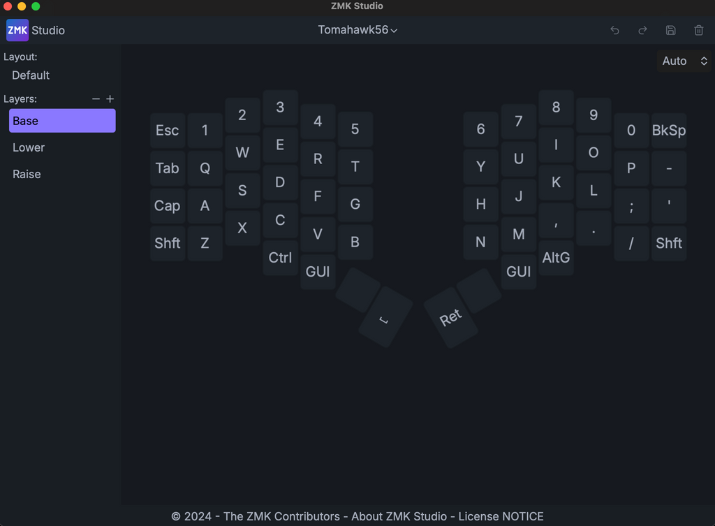 Tomahawk56 Wireless Low Profile Split Keyboard